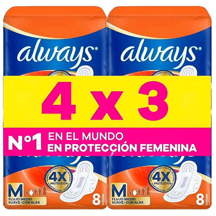Pack-4-x-3-Toalla-Femenina-ALWAYS-Maxi-Diurna-8-un. Pack-4-x-3-Toalla-Femenina-ALWAYS-Maxi-Diurna-8-un.