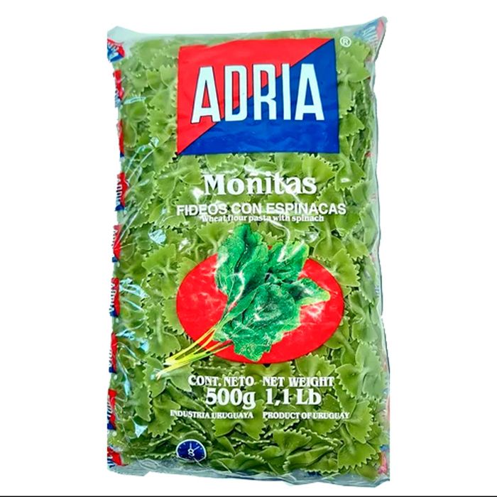 Fideos-espinaca-ADRIA-moñitas-500-g Fideos-espinaca-ADRIA-moñitas-500-g