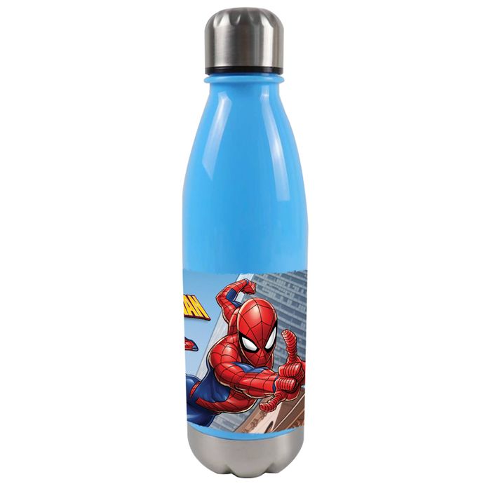 Botella-con-Tapon-y-Base-Inox-650-ml-Hombre-Araña