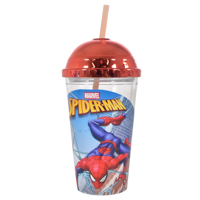 Vaso-Doble-Pared-Cromo-Color-Hombre-Araña-450-ml