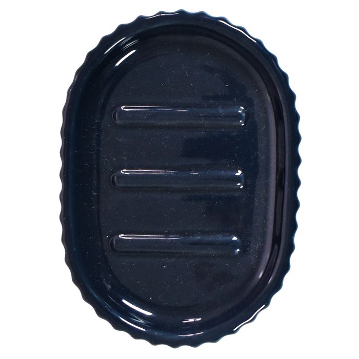 Jabonera-para-Baño-en-Ceramica-Azul-Rayas