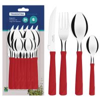 Juego-cubiertos-24-pz.mango-rojo-TRAMONTINA