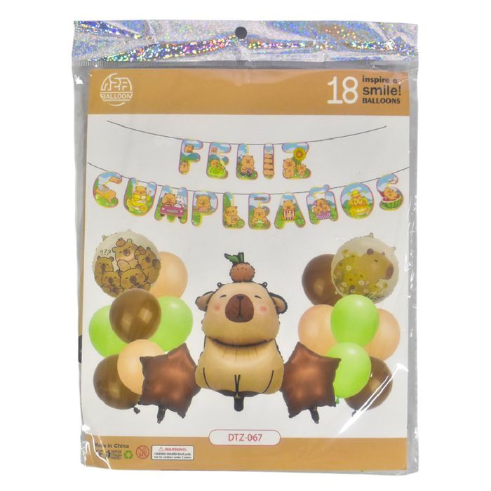 Set-de-Globos-Capibara-18-Piezas Set-de-Globos-Capibara-18-Piezas