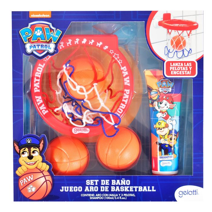 Set-de-Baño-con-Aro-de-Basket-Pow-Patrol