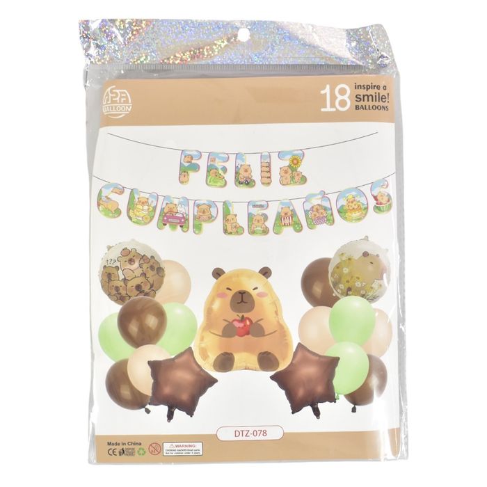 Set-de-Globos-Capibara-18-Piezas Set-de-Globos-Capibara-18-Piezas