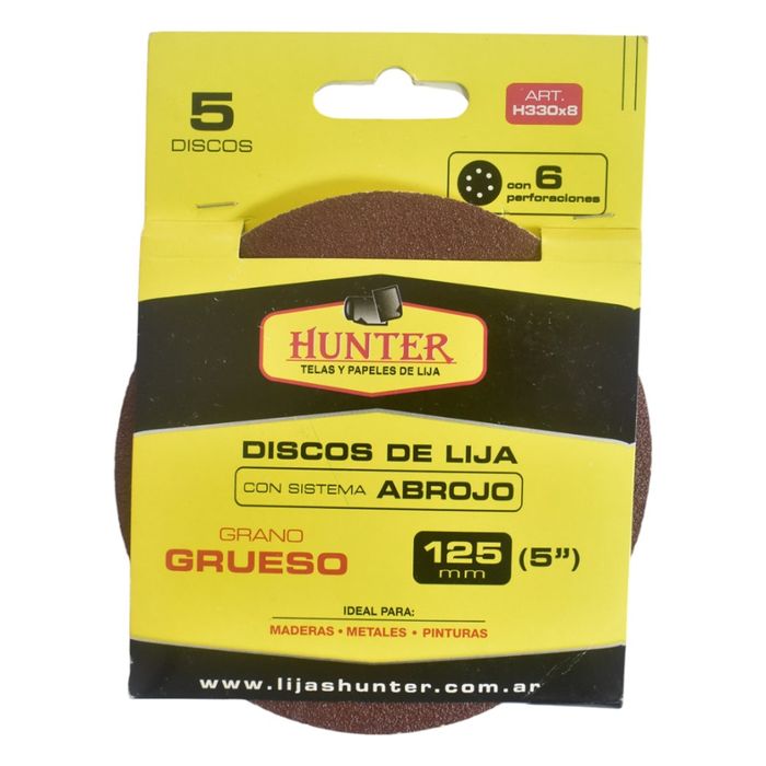 Disco-perforado-HUNTER-con-velcro-grano-grueso-125-mm-5-un.
