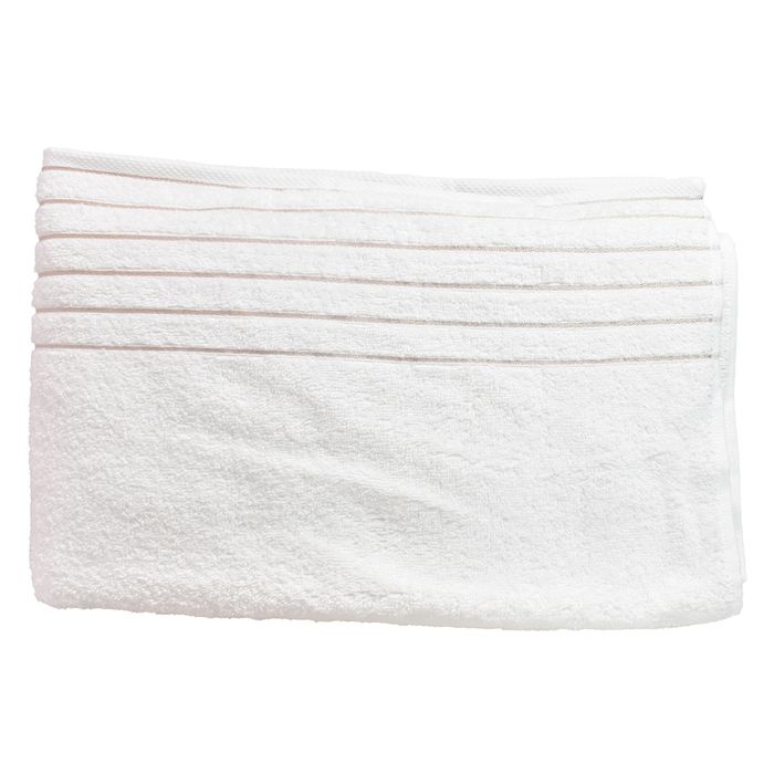 Toalla-Gigante-86-x-150-cm-Blanco-con-Franjas-Beige
