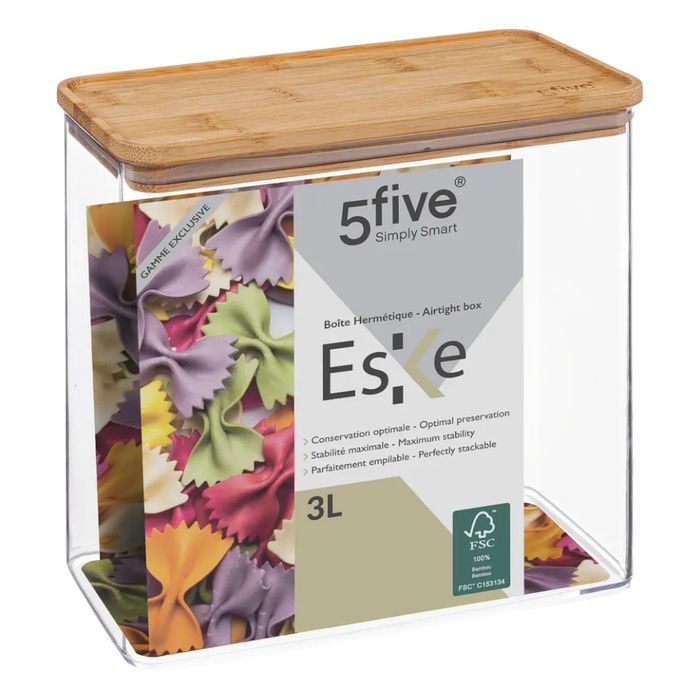 Contenedor-para-Alimentos-Rectangulares-3-L-Acrilico-con-Tapa-Bambu