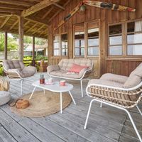 Set-de-jardin-en-acero-4-piezas-beige--Blanco