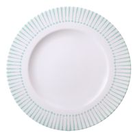 Plato-Llano-28-cm-Monocroma-Porcelana-Blanco-y-Verde