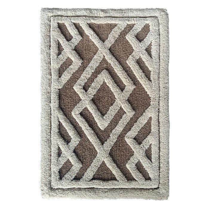 Alfombra-de-Baño-en-Algodon-con-Rombos-Beiges