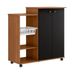 Armario-Practico-2-Puertas-con-Ruedas-87x87x42-cm-Negro-Canela