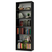 Biblioteca-Negra-con-6-estantes-71x204x30-cm