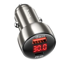 Carg.-Auto-HOCO-Mod.-Z50-Usb-a-usb-c-Pd-Mod.-30W-Metal-GRAY